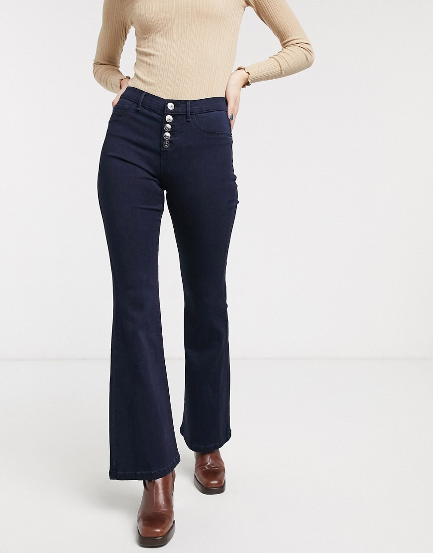 Only – Hella – Superutsvängda jeans med hög midja-Blå