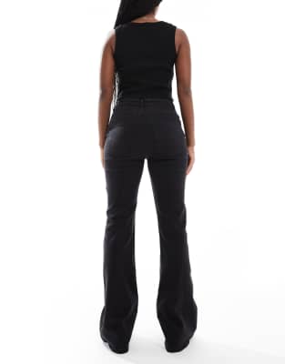 Only Henni High Rise Retro Flare Jeans In Black