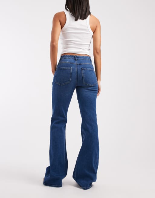 ONLY - Henni - Retro flared jeans met hoge taille in middenblauwe denim, 2 van 5