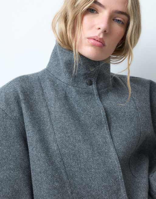ONLY high collar bomber jacket in dark gray, 2 of 4