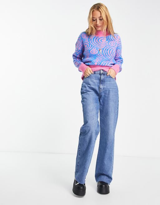 Blue and shop pink jumper