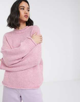 high neck pink jumper