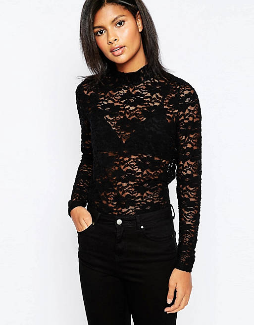 Only High Neck Lace Top | ASOS