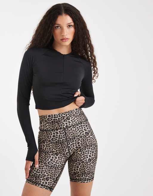 ONLY high neck long sleeve active top in black