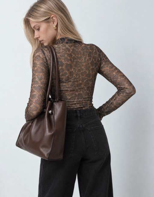 ONLY high neck long sleeve mesh top with sheer sleeves in leopard, 8 of 8
