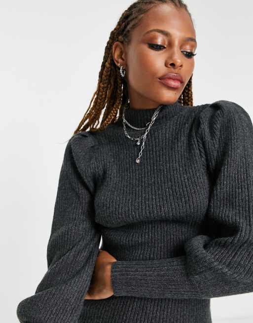 High neck clearance grey jumper