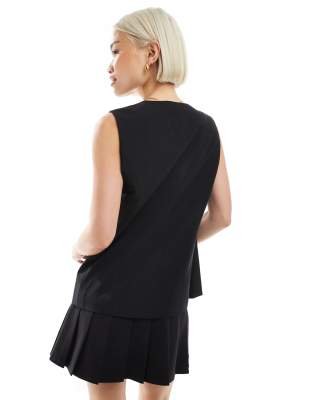 Only High Neck Vest In Black