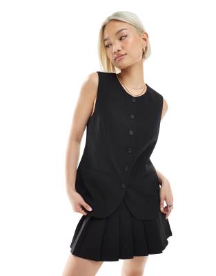 ONLY ONLY high neck waistcoat in black