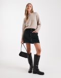 [ONLY] ONLY high waist cord skirt in dark green 12-14 Green gables