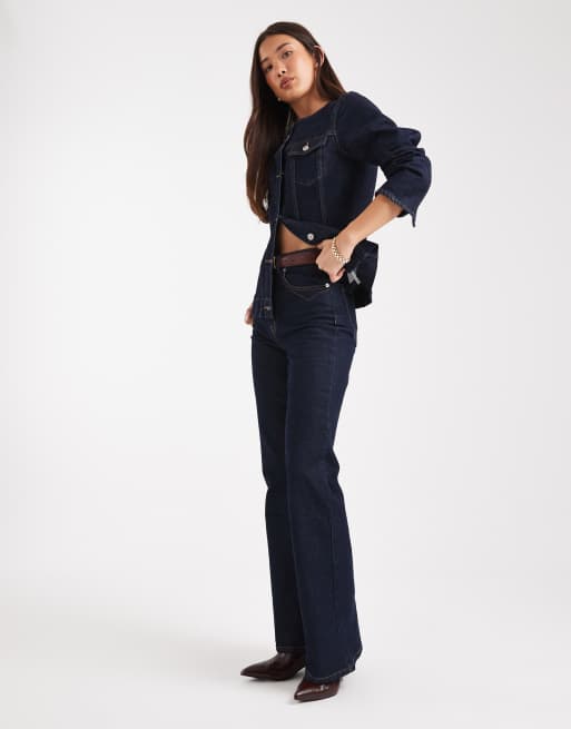 ONLY high waist flared jeans in indigo - part of a set, 2 of 5