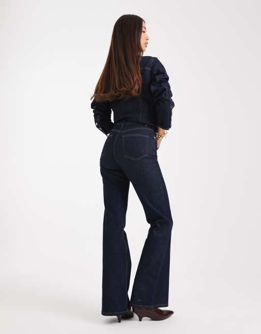 ONLY high waist flared jeans in indigo - part of a set, 3 of 5