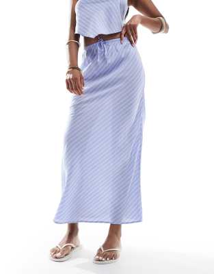 Only High Waist Maxi Skirt In Blue