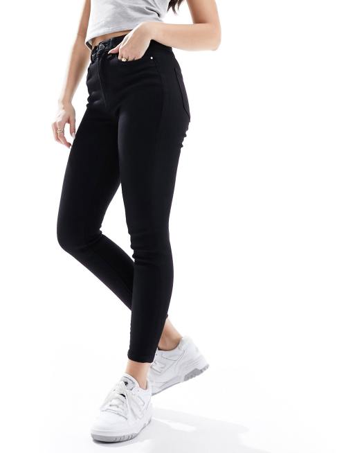 ONLY high waist skinny jeans in black , 4 of 5