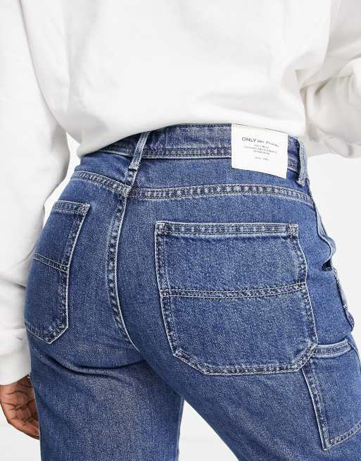 Monogram Detail Carpenter Denim Pants - Ready to Wear