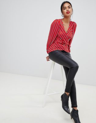 high waisted coated skinny jeans