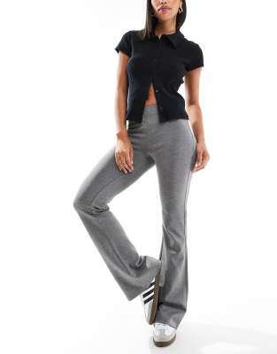 ONLY ONLY high waisted flared trousers in grey melange