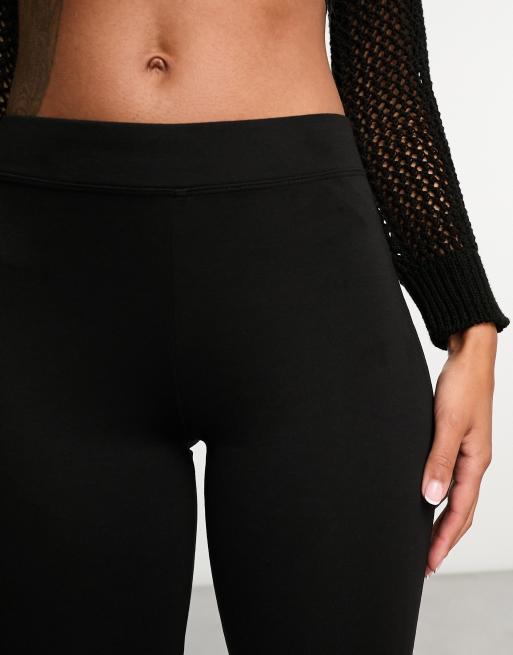 Black Ribbed Seamless Flare Tights  Leggings are not pants, Tights, Flares