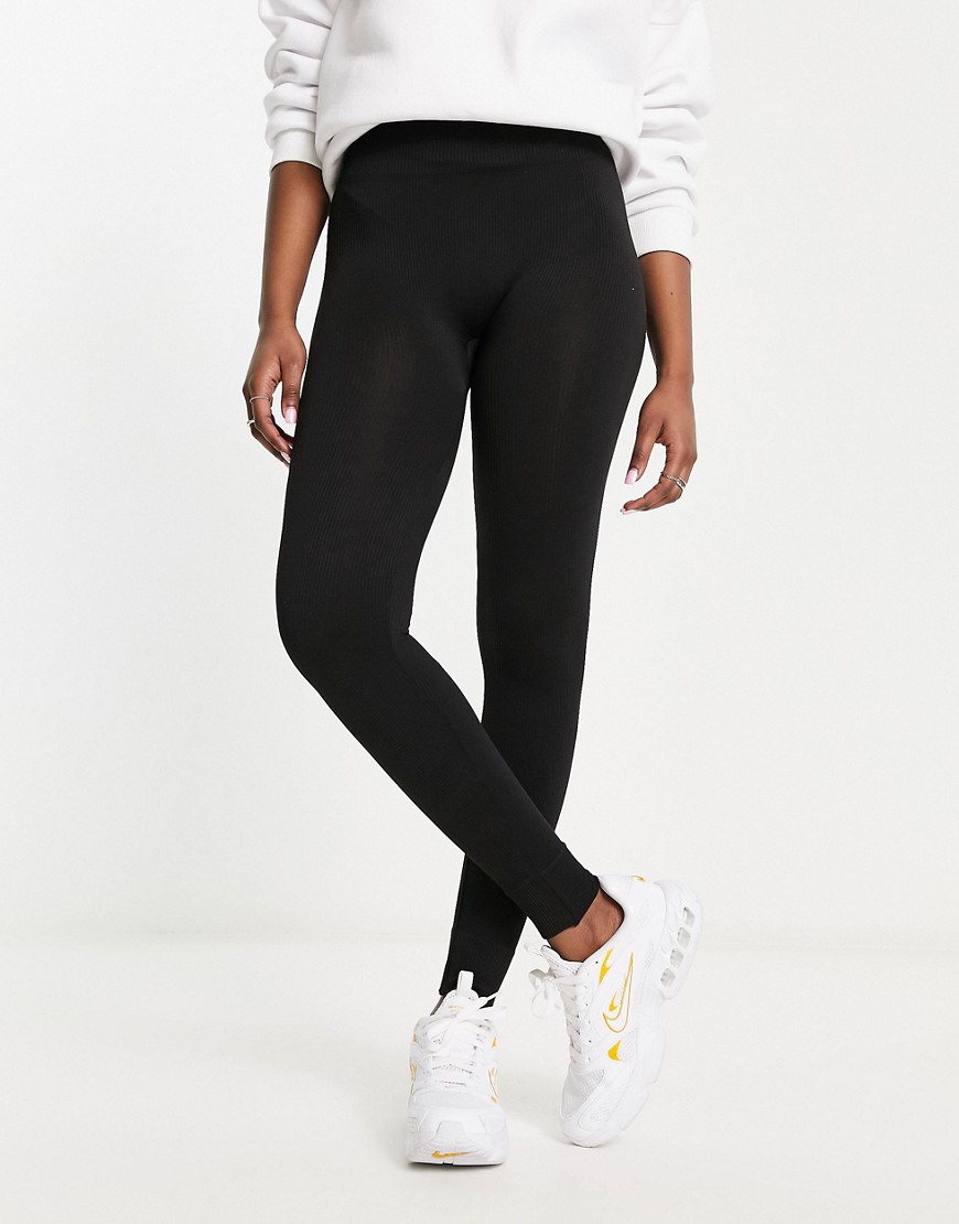 ONLY high waisted seamless leggings in black