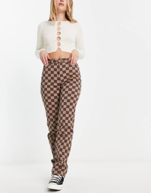 High waisted cheap houndstooth pants