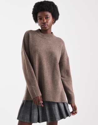 ONLY - Hochgeschlossener Oversize-Pullover in Braun-Brown