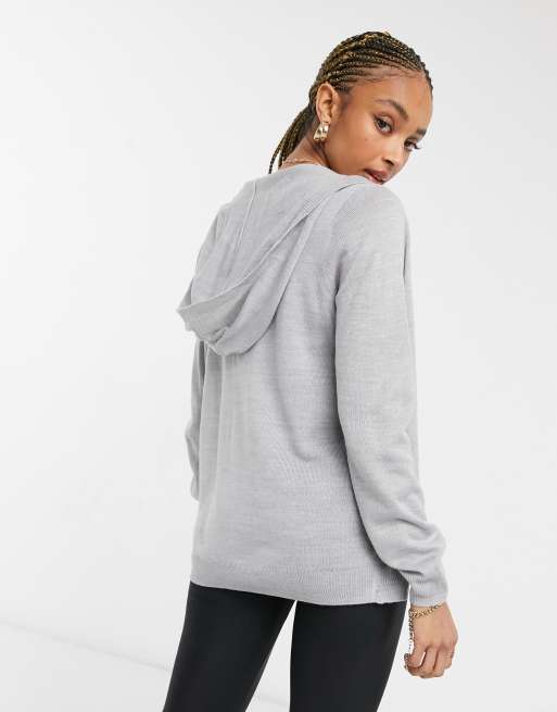 Grey store hooded cardigan