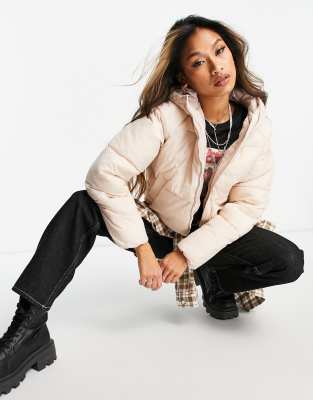 Only Hooded Padded Jacket In Light Pink ModeSens