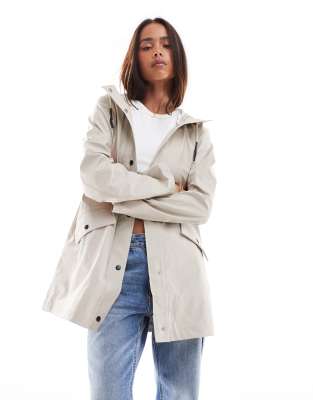Only Hooded Raincoat In Beige-neutral