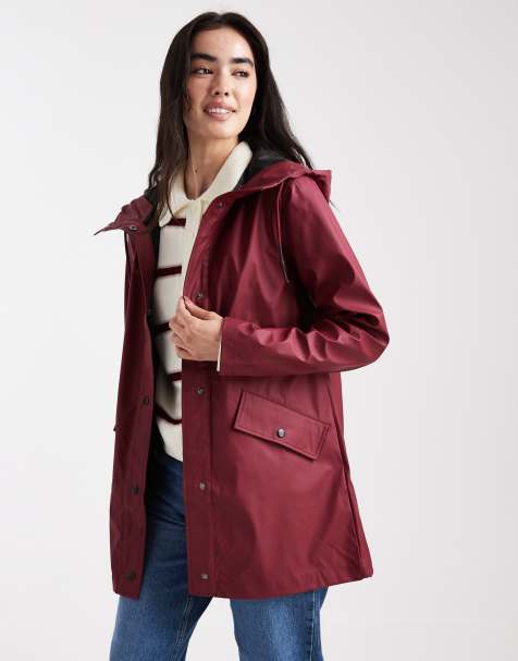 ONLY hooded raincoat in burgundy - view 1