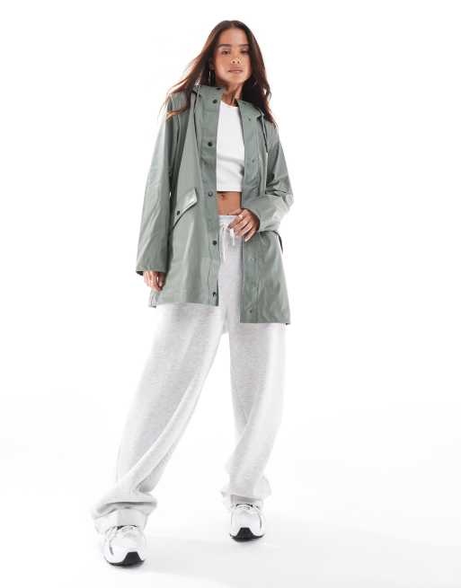 ONLY hooded raincoat in light green