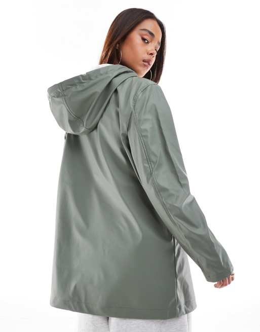 ONLY hooded raincoat in light green