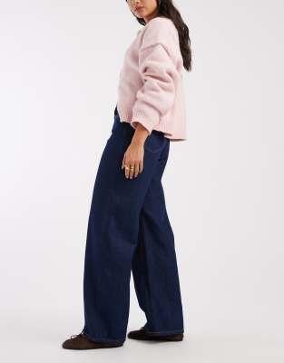 Only Hope High Rise Wide Leg Jeans In Blue