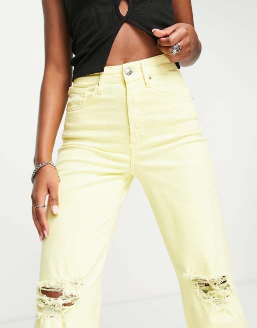 Jeans with 2024 yellow rips