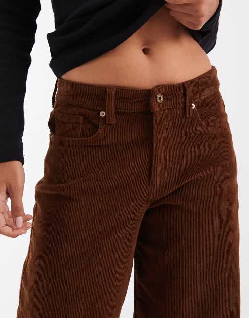 ONLY Hope high waist wide leg cord trousers in brown, 4 of 5