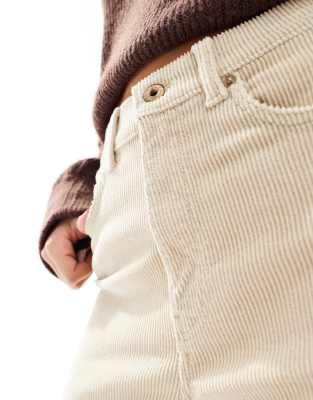 Only Hope High Waist Wide Leg Corduroy Pants In Neutral