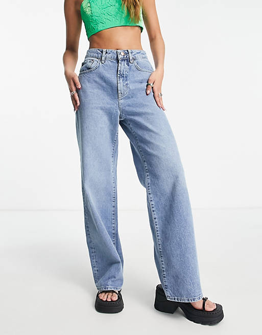 Only Hope high waisted wide leg jeans in light blue