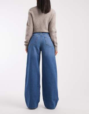 Only Hope High Waisted Wide Leg Jeans In Blue