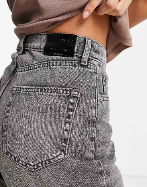 Only Hope high waisted wide leg jeans in washed gray