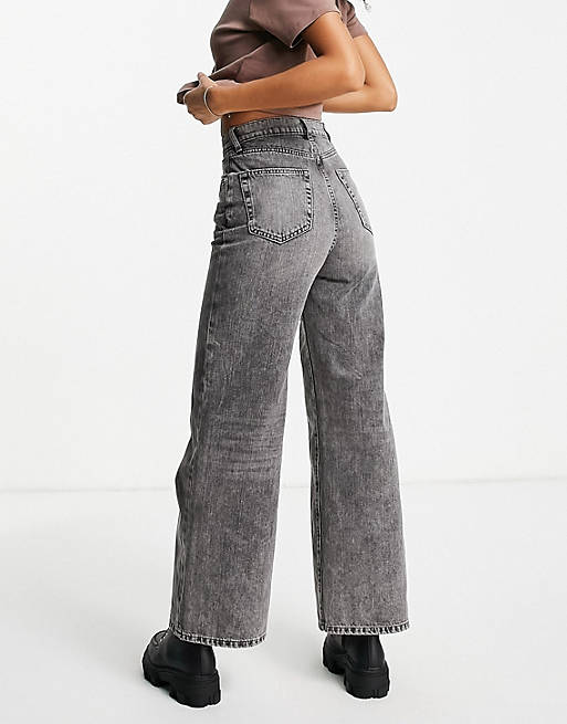 Women Only Hope high waisted wide leg jeans in washed grey 