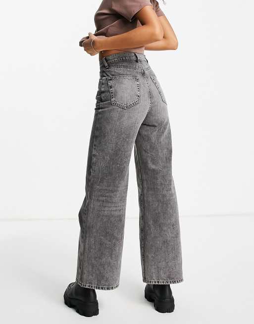Only Hope high-waisted wide-legged jeans in washed grey, 2 of 4