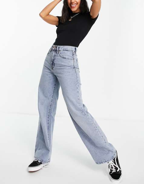 Only - Hope - Jean ample taille haute - Bleu clair délavé - view 1
