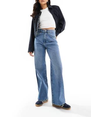 Only - Hope - Jeans in Hellblau mit hohem Bund und weitem Bein