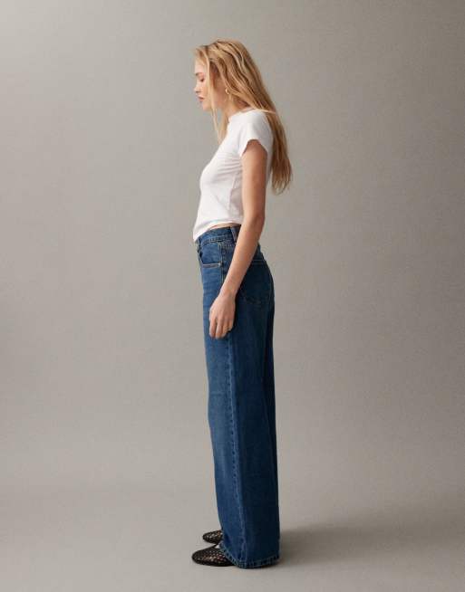 Only – Hope – Jeans in Mittelblau mit hohem Bund und weitem Bein , 2 von 7