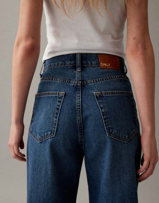 Only – Hope – Jeans in Mittelblau mit hohem Bund und weitem Bein , 4 von 7