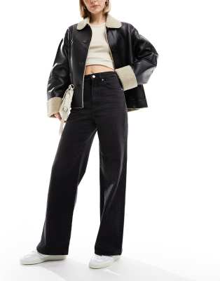 Thumbnail - Only - Hope - Jeans in Schwarz mit weitem Bein