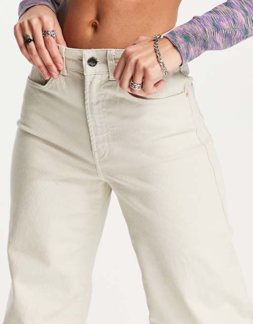 Only - Hope - Jeans met wijde pijpen en hoge taille in ecru, 4 van 4