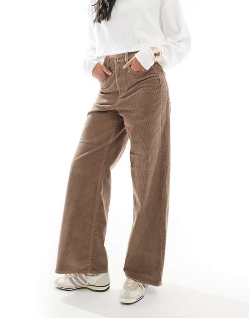 ONLY - Hope - Pantalon ample à taille haute en velours côtelé - Marron , 2 de 5