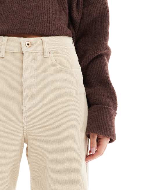 ONLY - Hope - Pantalon ample à taille haute en velours côtelé - Taupe , 5 de 5
