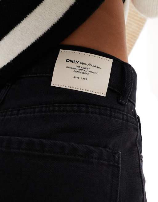 ONLY Hope super high waist wide fit cargo jeans in washed black, 2 of 5