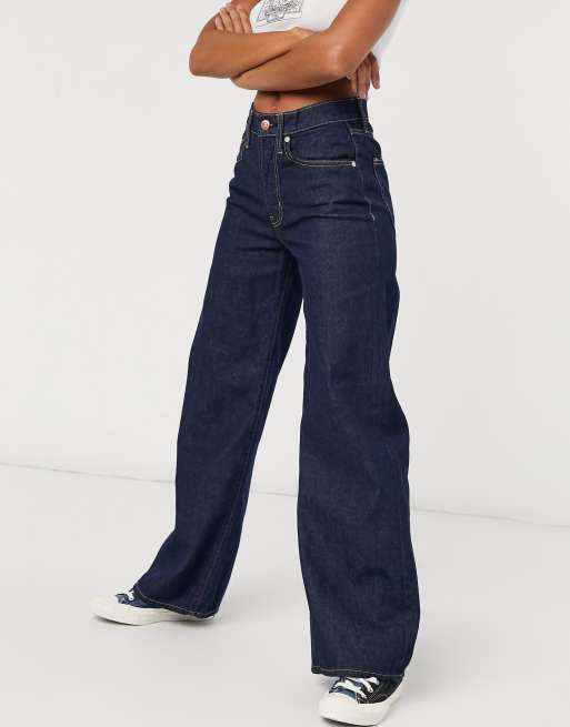 Only Hope wide leg jeans in dark blue | ASOS