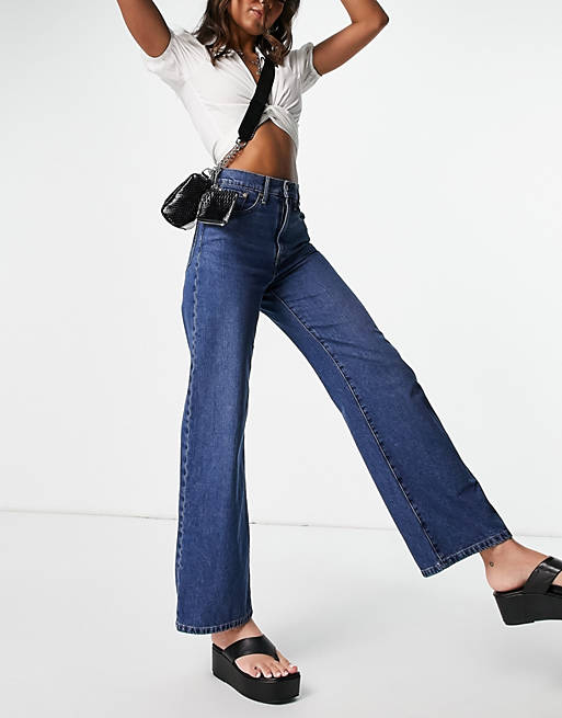 Only Hope wide leg jeans in mid blue